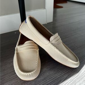 Rothy's Cream Canvas Penny Loafers